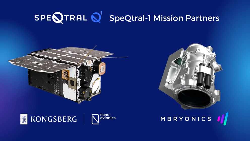 SpeQtral Announces Kongsberg Nano-Avionics and Mbryonics as Key Partners for SpeQtral-1 Mission 7 Press Release Image